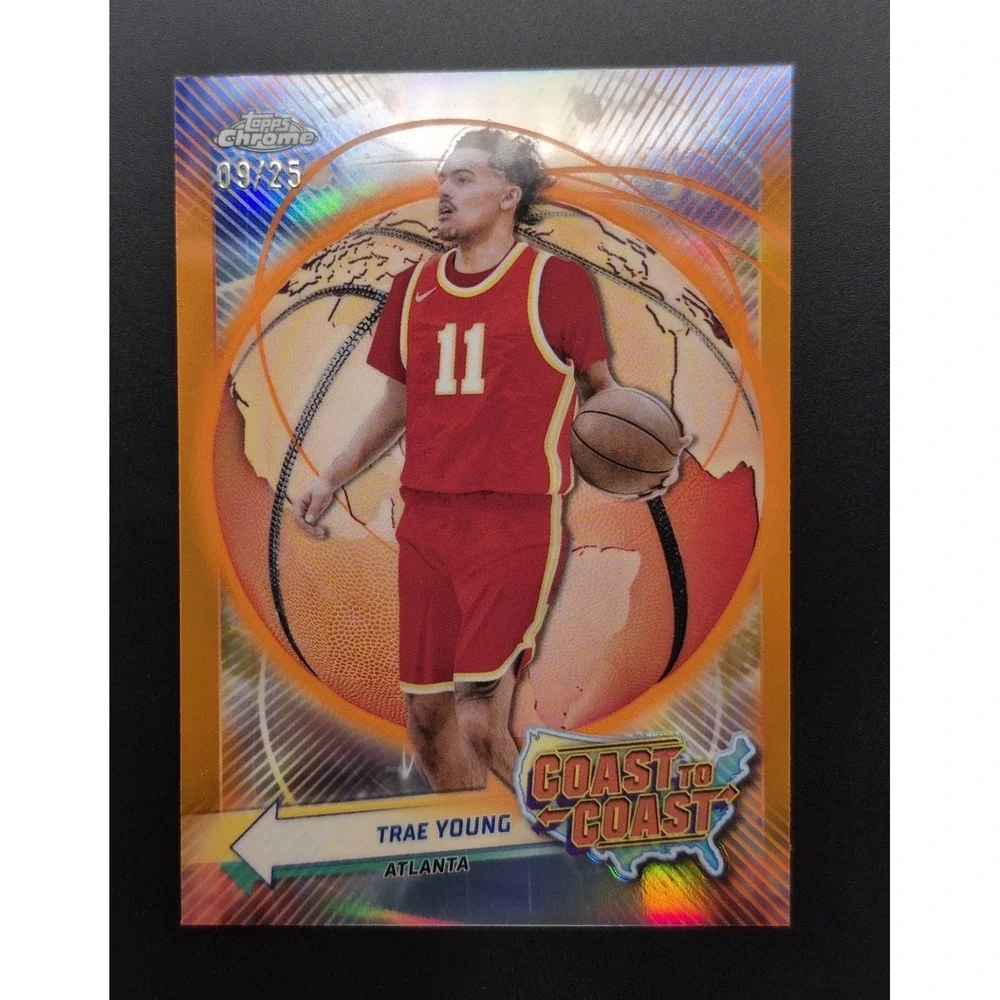 2023-24 Topps Chrome Trae Young #CC-1 Coast to Coast Orange /25 Atlanta Hawks SP